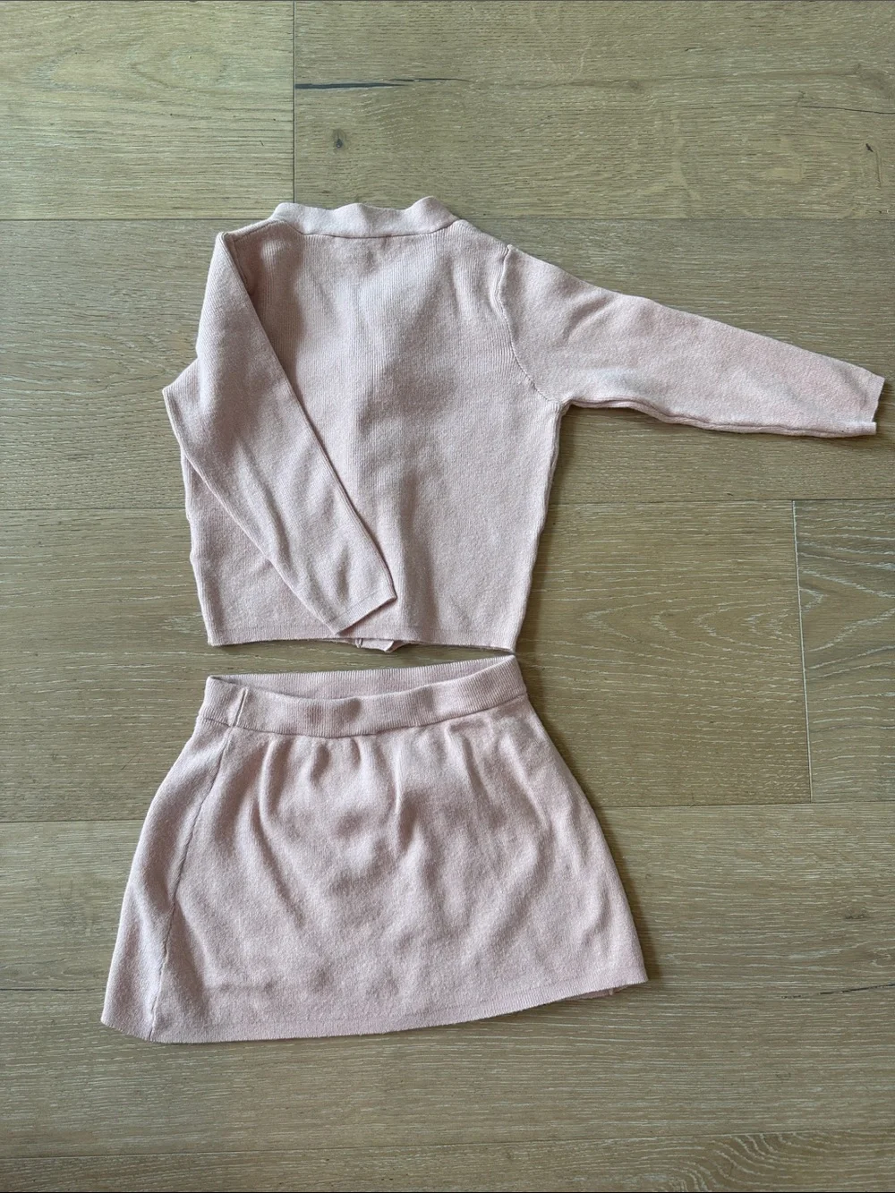 Jessica Simpson Pink Knit Two-Piece Set Velvet Black Bow Accents Girls Size 4